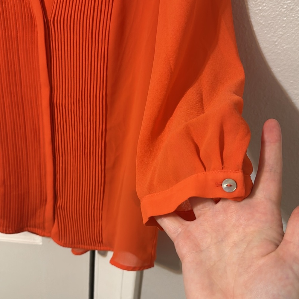 H&M sheer orange blouse - Picture 3 of 6